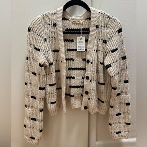 Marine Layer Cream and Black Striped Cardigan